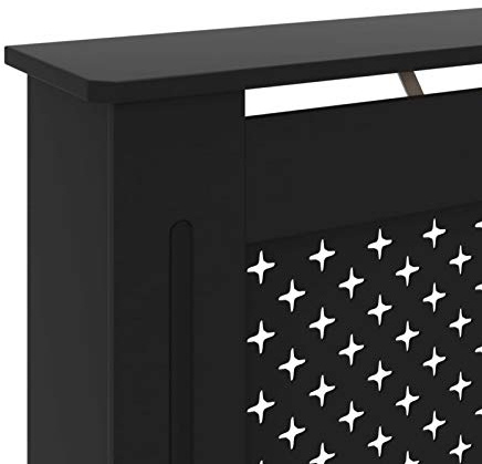 Tidyard Couvercle pour radiateur noir 112 x 19 x 81 cm en MDF, couvre-radiateur ,une étagère supplémentaire pour cadres, livres, ornements, etc