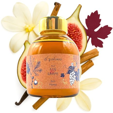 Di Palomo Wild Fig & Grape Bath Honey 360ml - Bath Oil & Bubble Bath Blend Shower Gel with Moisturising Skin Care Luxury Body Wash Relaxation Gift for Women Pamper Gifts for Her