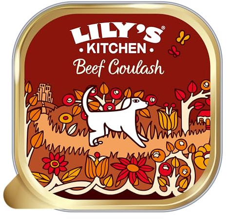 Lily's Kitchen tillverkad med naturliga ingredienser nötkött gulasch vuxen våtfoder för hundar, 10 x 150 g
