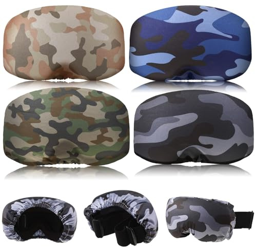Civaner 4 fundas protectoras de microfibra para gafas de esquí, snowboard, protección contra arañazos y polvo para viajes (estilo camuflaje)