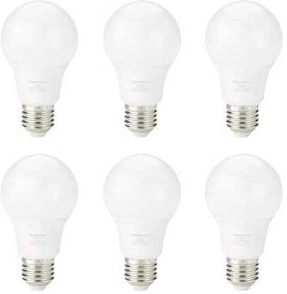 Amazon Basics LED-Leuchtmittel mit E27 Edisongewinde, 8 W (entspricht 60 W), Warmweiß, Nicht Dimmbar (6 Stück)