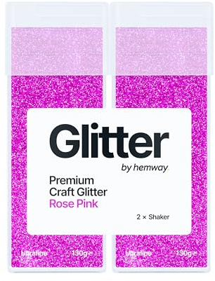 Hemway Craft Glitter Shaker Rose Pink 130g x2 Pack Ultrafine