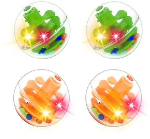 WEofferwhatYOUwant Bolas LED para Circuito – 4 Bolas Luminosas Activadas por Movimiento para Torres y Rampas | Repuesto Seguro para Bebés 9+ Meses | Juguete Sensorial Montessori Educativo Regalo