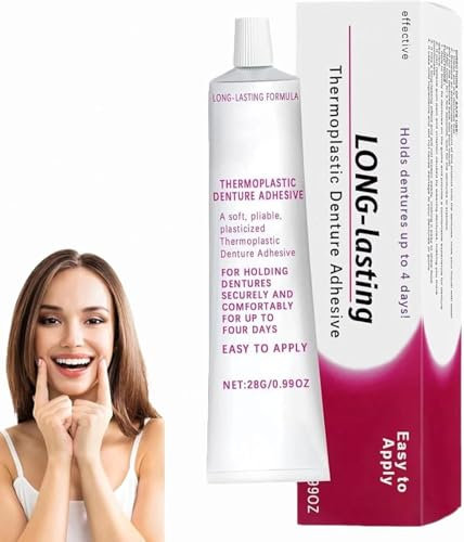 Adesivo Termoplastico per Protesi,2 pezzi Crema Adesiva per Protesi,Cuscinetto Adesivo per Protesi,Adesivo per Protesi Dentale,Adesivo Termoplastico Per Protesi Dentali Stringe Protesi