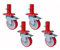 4Stück Gerüstrollen Gerüsträder Rollfuß Gerüstfuss Beine für Gerüste PA+PU 125mm