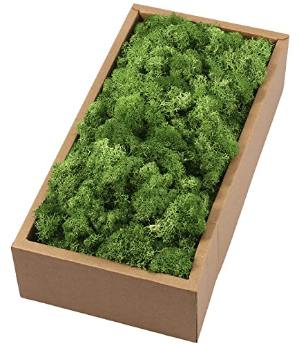 Guniata 200 g de musgo artificial para manualidades, decoración de musgo artificial para decoración de jardín, decoración de pared, floristas, bodas, pesebre, acuario, modelismo (verde)