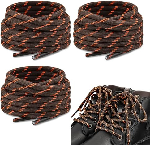 3 pares con cordones redondos de botas, cordones para zapatos deportivos redondos de 4 mm, elástico de senderismo, seguridad, trekking para niños, adultos, zapatillas de deporte, 130 cm, gris y