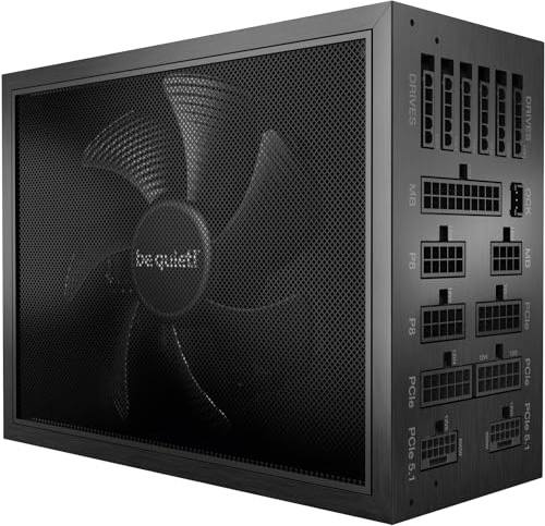 be quiet! Dark Power Pro 13 1600W, ATX 3.0, 80 PLUS Titanium, Digital Regulation, Virtually Inaudible Silent Wings Fan, PCIe 5.0 and PCIe 6+2 Graphics Cards, 2x 12VHPWR Cable Included, Modular Cables
