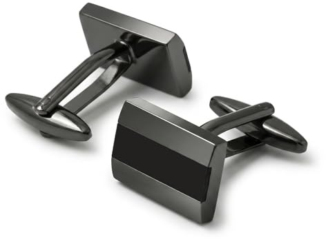 Un Par Gemelos para Fibra De Carbono,Gemelos para Clásico Fibra Cuadrados de Negro,Noble y Elegante,Para Negocios, Bodas, Fiestas, Trabajo, Viajes