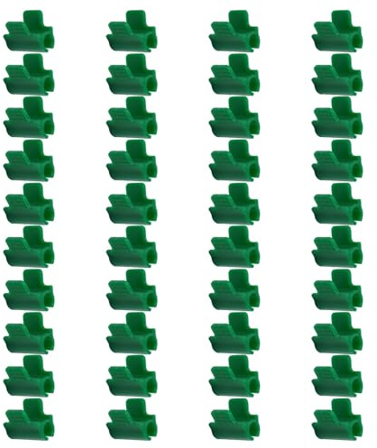 Gettimore 40 morsetti in plastica per serre da 8 mm, 11 mm, 13 mm, clip per tubi per reti da giardino, paletti per piante, teloni, fissaggio per teloni, colore verde scuro