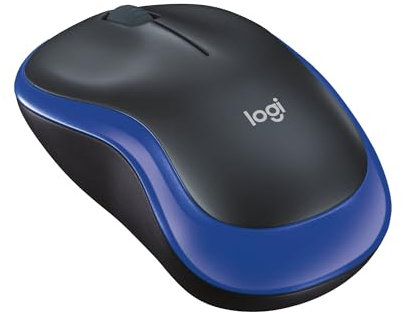 Logitech M185 Kabellose Maus, 2,4 GHz mit USB-Nano-Empfänger, 12 Monate Batterielaufzeit, 1000 DPI Optical Tracking, Für Links- und Rechtshänder, Kompatibel mit PC, Mac, Laptop - Blau