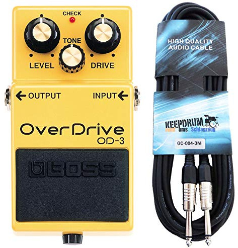 Boss OD-3 Overdrive Pedal + behållare gitarrkabel 3 m