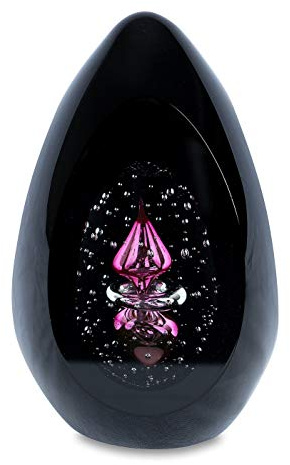 levandeo Design glas skulptur H 15 cm svart grön rosa blå vit konst unik brevpapper deko figur glasdeko ROSA
