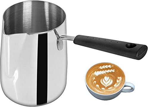 AHUNTTER Milk Frothing Pitchers, 1000ml (35oz) 304 Stainless Steel Barista Cup Metal Big Milk Jug for Making Latte Coffee Art, Cappuccino, Espresso