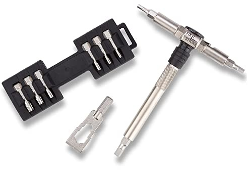 FIX IT STICKS Compact Ratcheting Multi-Tool - EDC Set with Ratcheting Locking Hex T-Way Wrench, Mini Pry Bar and 15 Bits Included