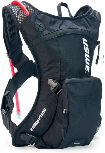 USWE Outlander Sac à Dos d'hydratation Extra Petit de 3 l avec Poche à Eau de 1,5 l, Sac à Dos d'hydratation pour Cyclisme, VTT, Course à Pied et Plus Encore, Noir