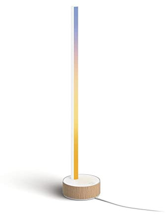 Philips Hue White & Color Ambiance Gradient Signe Oak Tischleuchte 730lm, Holzoptik, bis zu 16 Mio. Farben, steuerbar via App, kompatibel mit Amazon Alexa (Echo, Echo Dot)
