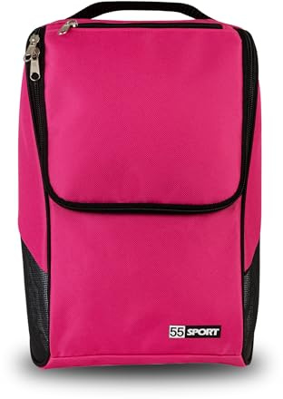 55 Sport Pro - Bolsa para botas de fútbol y zapatos ventilados con bolsillo con cremallera, color rosa