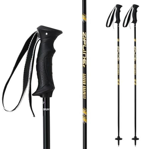 Skidstavar grafit kolkomposit - Zipline klubba USA Ski Team officiell leverantör (Obsidian, 117 cm/46 tum tum)