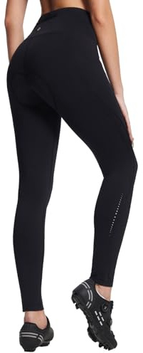 baleaf Winter Womens Cycling Pants 4D Padded Thermal Water Resistant Bike Tights Padding Fleece Lined Cold Weather Pockets Black L