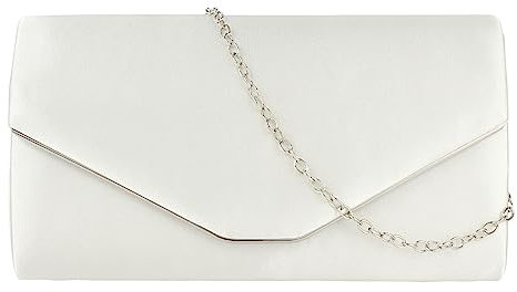 Meliyya Damen Samt Clutch Bag Abendtasche Unterarmtasche Hochzeit Tasche Elegante Umschlag Crossbody Schultertasche kleine Umhängetasche, Beigeweiß