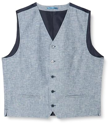 JACK & JONES Jprriviera Linen Waistcoat Chaleco de Traje, Azul Cambray/Ajuste: Slim fit, 46 para Hombre