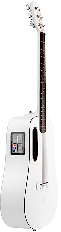 LAVA ME Play elektroakustisk gitarr, med IDEAL-gigbag, smart gitarr i kolfiber (36 tum, vit (Sailing white))