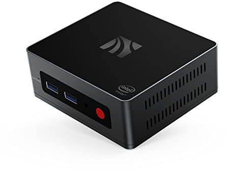 KUYIA Mini PC Powered by J4125 Quad Core 8GB DDR4/128GB M.2 SATA SSD Mini Desktop Computer for Home Office Business Game Study Support 4K@30Hz Dual HDMI WiFi 5 HDD Extension