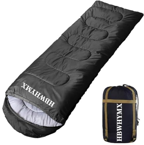 Black Sleeping Bags for Adults Backpacking Lightweight Waterproof- Cold Weather Sleeping Bag for Warm Camping Hiking Outdoor Travel Hunting with Camping Sleeping Bag (Black1, 86 x 31.5inches)