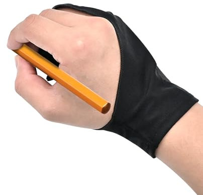 LICQIC Guante de artista, guante de dibujo para tableta, guante digital antiincrustante para dibujo gráfico, tableta, almohadilla y creación artística (L)