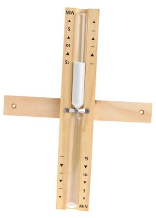 BESPORTBLE Sauna Sand Timer Hourglass Wall Rotating Timer Sauna Countdown Clock Bathroom Wooden Khaki