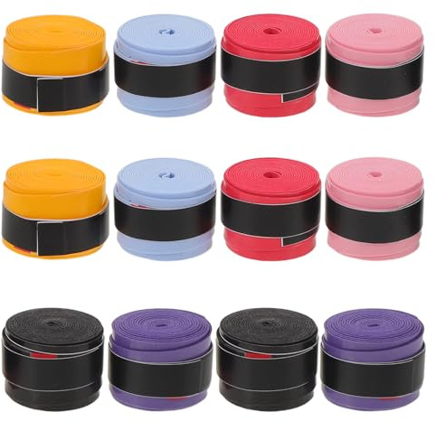 PAMINGONO 6 Paia Fascia Antiscivolo per Racchetta da Badminton in PU Elasticizzato Nastro Assorbente per Impugnatura Tennis e Badminton Overgrip Piatto Multicolore per Sport all’Aperto