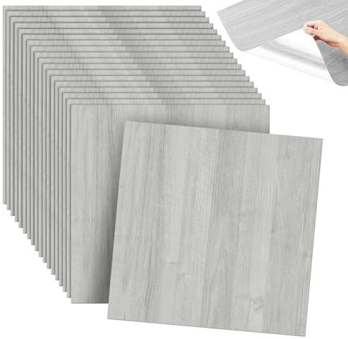 CEWROM Paneles de pared 3D de grano de madera, 20 unidades de paneles de pared autoadhesivos, papel pintado 3D paneles de pared autoadhesivos PVC resistente al agua, 30 x 30 cm, azulejos impermeables