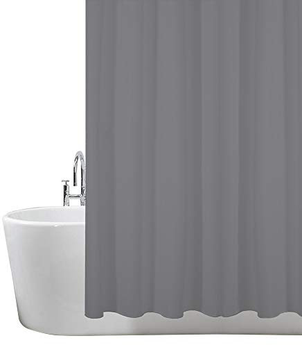 ANSIO Shower Curtain for Bathroom - Mould and Mildew Resistant - Charcoal Grey, 180 x 180 cm (71 x 71 Inch) | Water Repellent Fabric | 100% Polyester