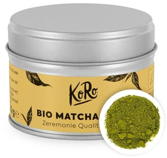 KoRo - Bio Matcha Yujin 30 g - Grüner Tee aus Japan in Zeremoniequalität - praktische Metalldose