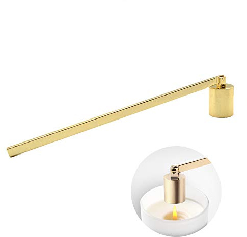 Candle Snuffer, Candlesnuffers Wick Snuffer Candle Extinguisher Accessory for Putting Out Extinguish Candle Wicks Flame Safely, Gold