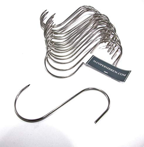 AlcoFermBrew Lot de 20 crochets -S- en acier, idéal pour le fumoir à viande et poisson