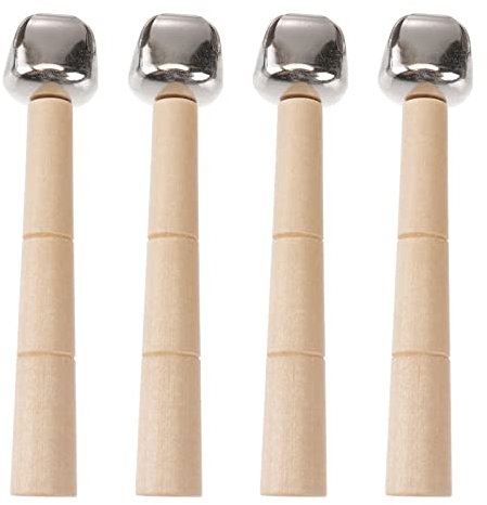 Kinder Handglocke Baby Holz Schellenstab: 4 Stücke Schellenrassel Schellen Glocken Musikinstrumente Rasseln Percussion Rhythmus Instrumente Spielzeug Weihnachten Mitgebsel Geschenke
