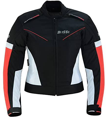 BI ESSE Giacca Giubbino Tessuto Moto Scooter Viaggio Sfodrabile Ventilata' (IT, Testo, XL, Regular, Regular, Rosso)