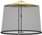 COSTWAY 2.7M-3M(9FT-10FT) Patio Umbrella Mosquito Netting, Height and Diameter Adjustable Offset Parasol Table Screen with Zipper Door and Water Tubes at Base, Outdoor Camping Canopy Net Cover