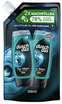 Duschdas 3-in-1 Duschgel & Shampoo For Men Nachfllbeutel Duschbad mit Fresh-Energy-Duftformel sorgt fr einen erfrischenden Start in den Tag 500 ml 1 Stck