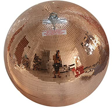 Spiegelkugel kupfer - Diskokugel Echtglas - 10x10mm Spiegel PROFI - Sicherheitsaufhängung (30cm)