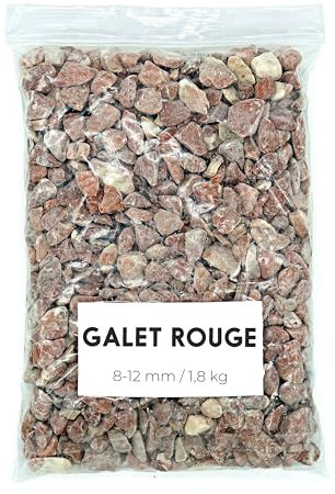 Landare Sassi Rosso 1,8Kg - Sassolini Decorativi per Vasi - Sassi Decorativi per Vasi - Sassolini per Acquario - Ciottoli Decorativi per Vasi - Ciottoli Giardino - Ciottoli per Aiuole (8-12 mm)