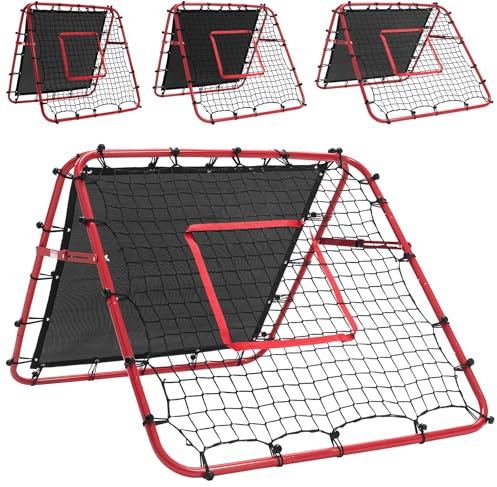 Double Sided Football Rebounder Net, Adjustable Kickback Net