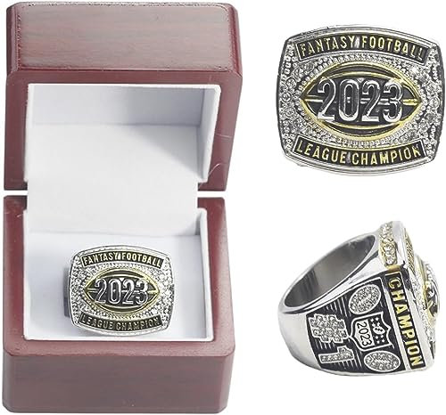 QWEOHBUA 2023 Fantasy Football Ring Championship Ring FFL Champions Ring Souvenir Fan Geschenk Vatertag Sammlerstücke (Color : A, Size : 13)