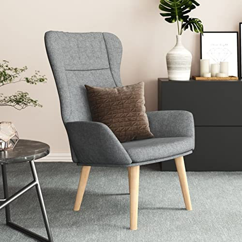 ZEYUAN Sillón de Relax, Butaca, Sillon Orejero, Sillon Lactancia, Sillones para Personas Mayores, Butacas De Cine, Sillon Individual, Sillon Salon, de Tela Gris Claro