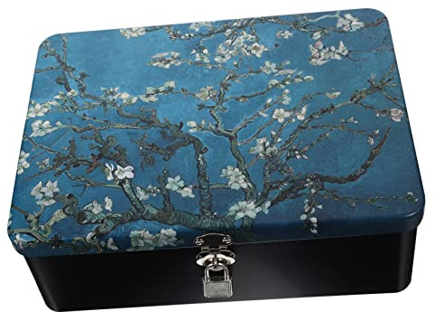 PACKOVE Boîte De Rangement Avec Serrure Boîte Décorative Tôle Pour Bijoux Et Souvenirs Conteneur Léger Et Avec Couvercle Idéale Pour Noël Anniversaires Et