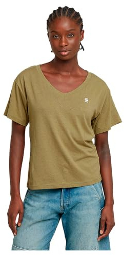 G-STAR Donna Open V-Neck Relaxed Top, Verde scuro (ensis green D26067-D601-6057), XL