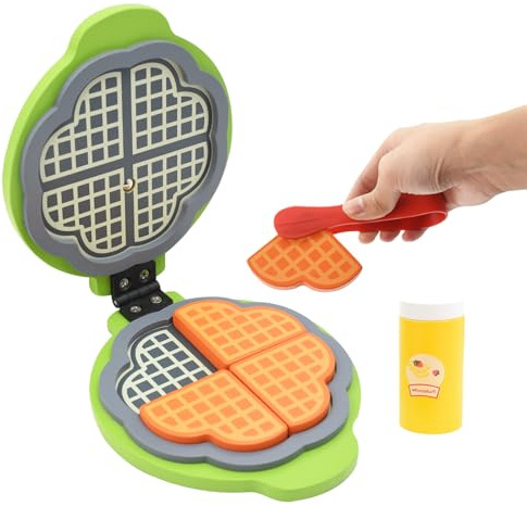 Hyacinthy Jouets de Cuisine en Bois, Ensemble de Jeu de crêpes en Bois, Jouets de Cuisine pour crêpes, gaufrier pour Enfants, Jeu de rôle pour Enfants, Jouets de Jeu de rôle pour Les