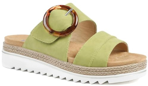 Pavers Adjustable-Fitting Mules - Green Size 6